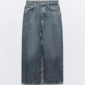 Zara Blue Denim Maxi Skirt